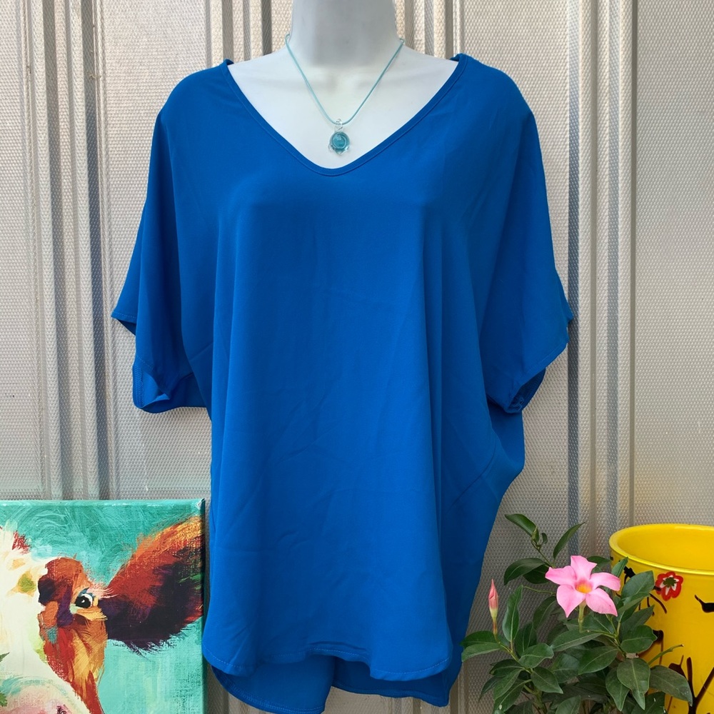 New Beautiful Blue Lush Blouse